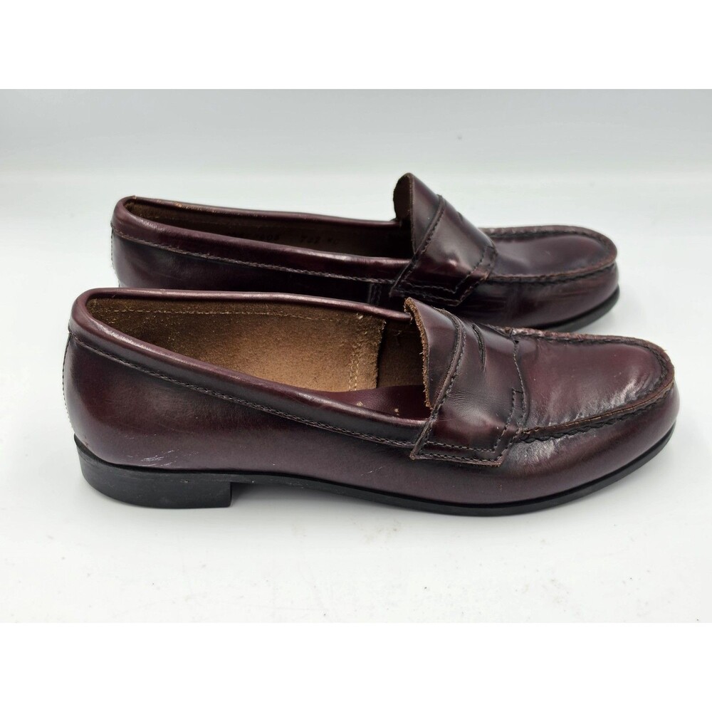 Vintage GH Bass Weejuns Women's 7.5 B Burgundy Leather Penny Loafers Made USA